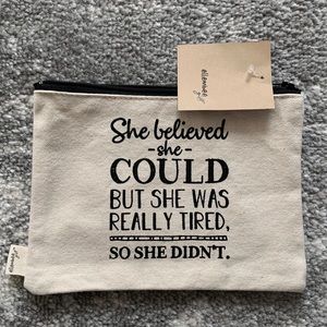 NWT sassy zip top canvas pouch